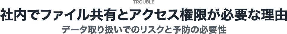 社内でファイル共有とアクセス権限が必要な理由 データ取り扱いでのリスクと予防の必要性