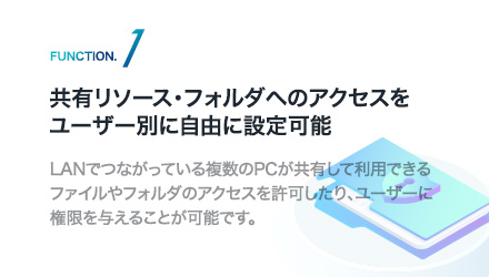 共有リソース・フォルダへのアクセスをユーザー別に自由に設定可能