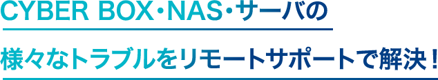 CYBER BOX・NAS・サーバの様々なトラブルをリモートサポートで解決！