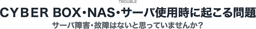 BOX・NAS・サーバ使用時に起こる問題 サーバ障害・故障はないと思っていませんか？