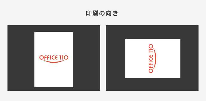 出力設定オプションで印刷向きを合わせる