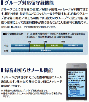 ボイスメール機能が標準装備！更に便利に。　※ IX-MCN（M-EX）のみ