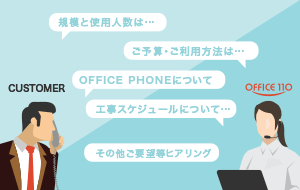 お客様のご要望のヒアリングと商品のご説明